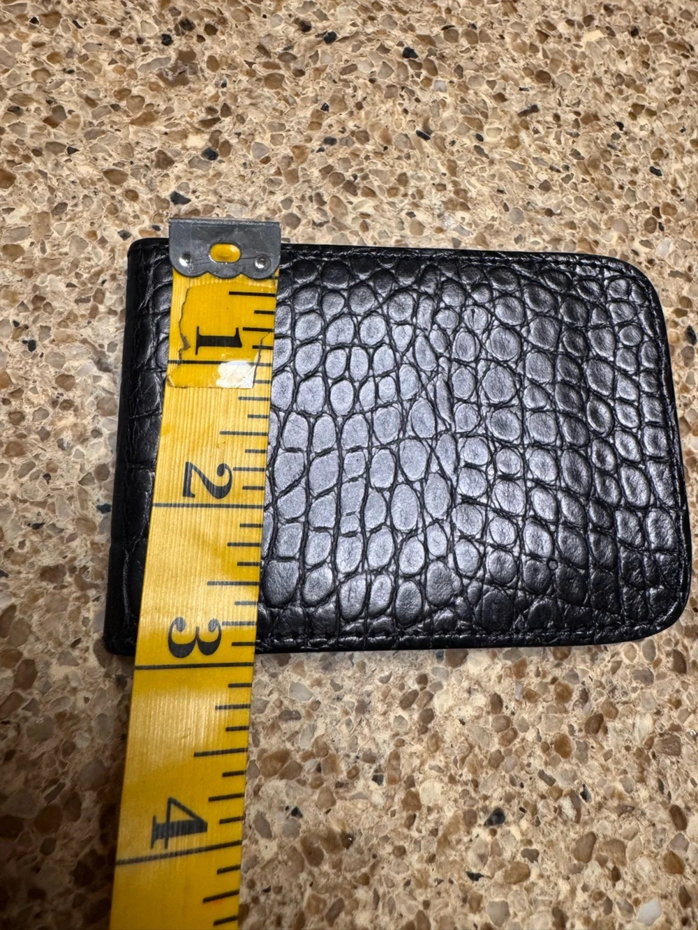 Black Croc-Embossed Banknotes & Card Holder Wallet- Source Unknown